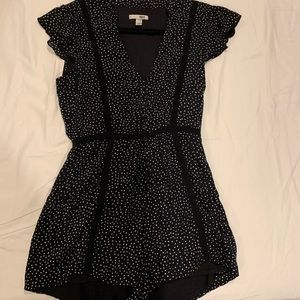 Amuse Society black polka dot romper